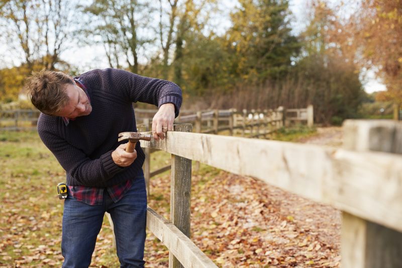 Fence Repair in Autumn