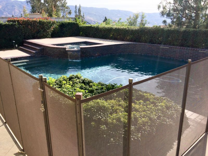 Backyard with Mesh Pool Fence